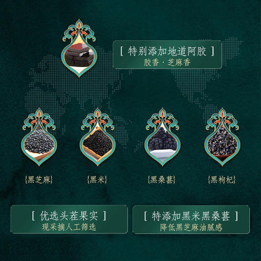 陈力新阿胶黑芝麻丸108克/盒无糖九蒸九晒桑葚孕妇零食养生老人小孩食品 商品图2