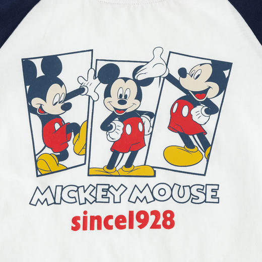 迪士尼【5A抑菌】25夏季新款男童插肩袖T恤卡通米奇撞色短袖打底衫ZD2ES025* 商品图7