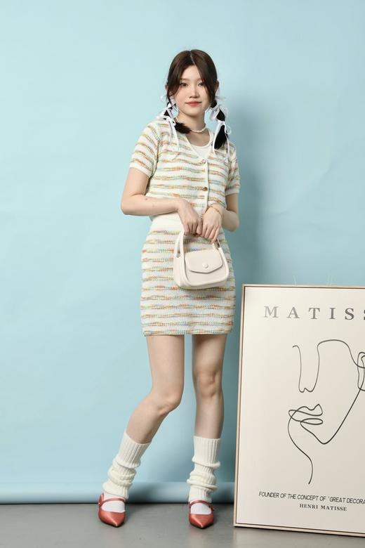 L.Fleuri 多彩条纹针织开衫半裙套装 18028 商品图3