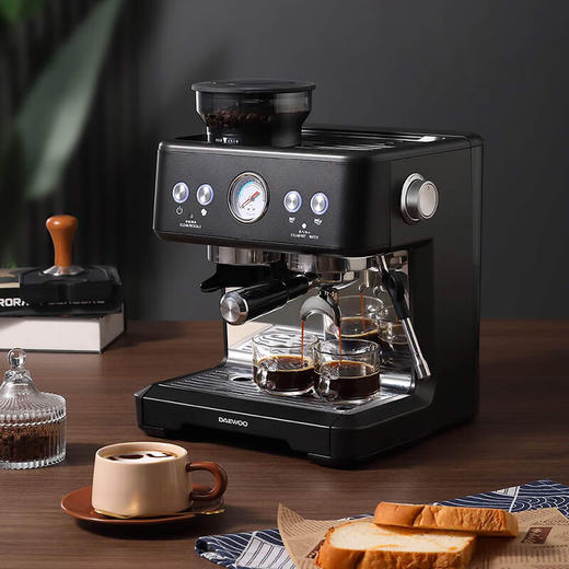 大宇（DAEWOO）咖啡机家用商用研磨一体式小型半自动咖啡机_DY-KF22C 商品图0