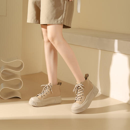 westory2023秋季新品松糕厚底增高时尚休闲板鞋高帮饼干鞋S23DS82931 商品图6