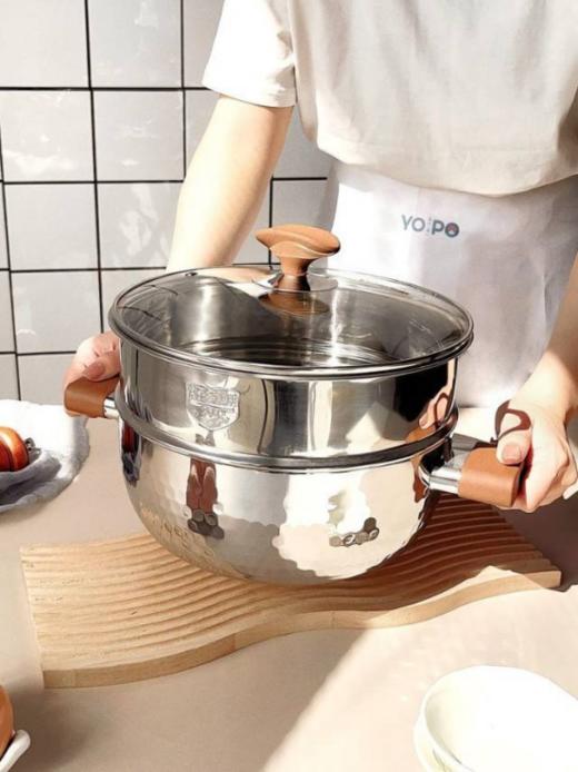 ✨【品牌直发】日式YOPO第三代五层钢316L雪平锅汤锅🔥面世啦，汤锅界天花板，煮饭爱好者的武器，🌟24cm3-5人煲汤火锅必备！ 商品图0
