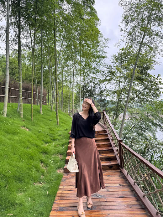 火桐hooton 金色年华 重磅醋酸半裙242BQ6203 商品图0