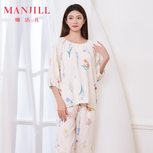 【吊带裙/套装】熳洁儿 夏季软绵绵睡裙田园花卉清凉透气25203001/25203002/25203003 商品图7