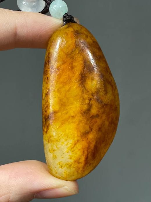 雕詩文褐红沁籽料白玉原石吊坠，顺丰包邮 商品图1