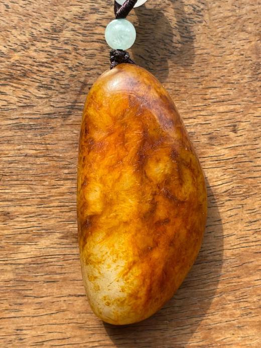 雕詩文褐红沁籽料白玉原石吊坠，顺丰包邮 商品图14