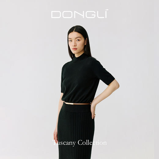 东黎 • 托斯卡纳系列—梅斯的心事 山羊绒春季女士半高领半袖套衫 5021 商品图4