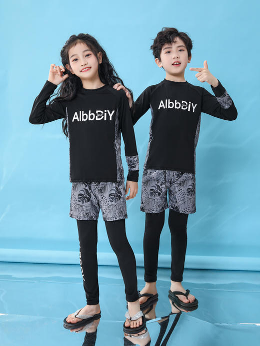 【新款儿童泳衣，防晒速干，专业潜水服！】儿童泳衣 男童长袖防晒速干游泳套装 女童宝宝潜水服 亲子冲浪服-QQ 商品图5