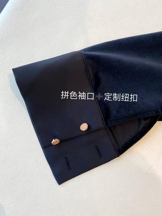 显瘦丝绒侧衣襟捏褶V领OL小性感丝绒衫 商品图8