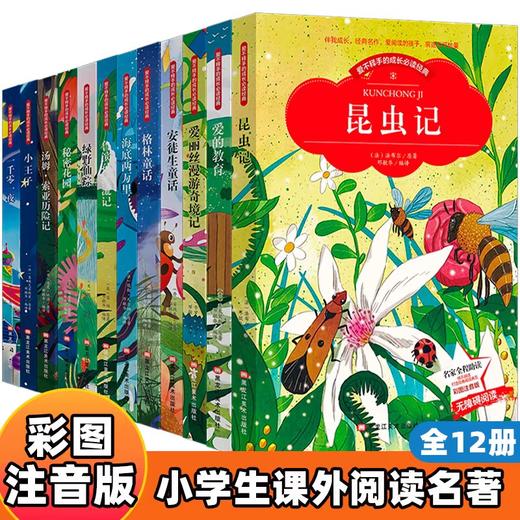 正版书籍 12册彩图注音版昆虫记海底两万里爱的教育安徒生童话格林童话爱丽丝漫游奇境记小学生一二三年级课外阅读儿童名著 商品图0