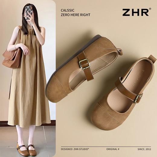 ZHR平底玛丽珍鞋女2025春季新款一脚蹬勃肯鞋小香风平底鞋通勤鞋 商品图1