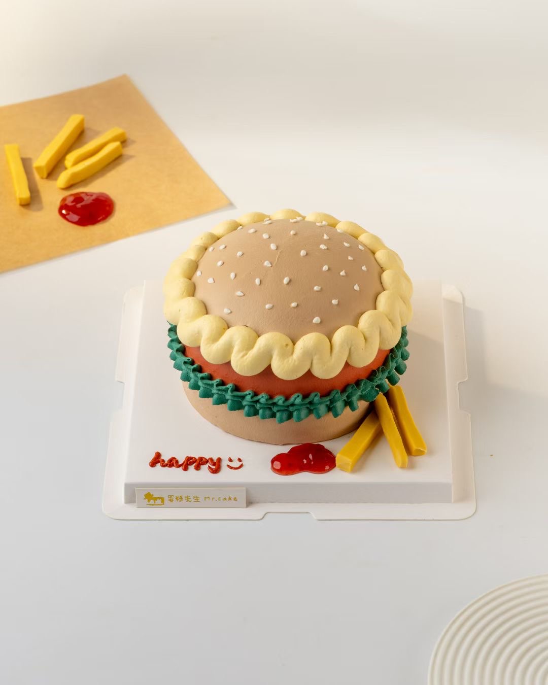 4英寸创意汉堡薯条定制蛋糕