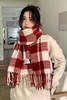 Say Something 红色格子高级氛围感时尚围脖围巾 21749 商品缩略图0