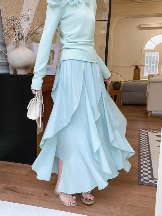 张心子【温柔涟漪】春夏温柔风一字肩气质显瘦上衣 U2502019 商品图6