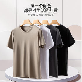 男女同款【兰精莫代尔+蚕丝+长绒棉亲肤面料】思芙宁休闲宽松T恤 | 夏季新款丝光兰精莫代尔蚕丝短袖打底衫休闲宽松T恤A6167/B6167