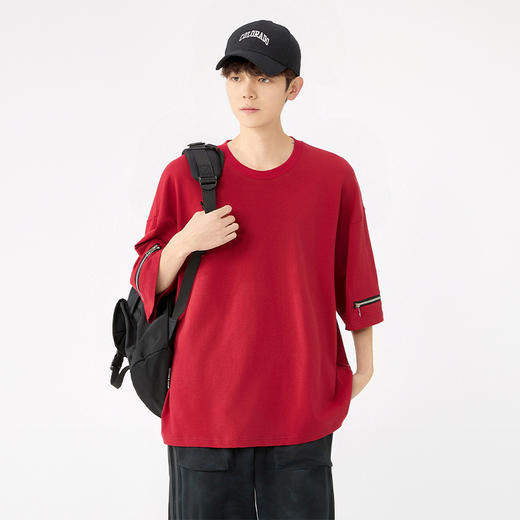 【超大码】【DSK】大依优型大码男装短袖T恤重磅圆领打底潮牌炸街纯色百搭时尚个性休闲体恤上衣胖子 商品图0