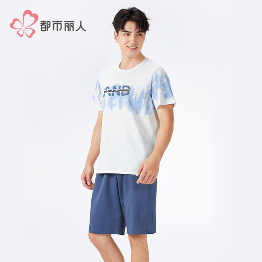 都市丽人好睡好眠男士棉质短袖套装薄冰丝棉短袖类FHH2C2 商品图2