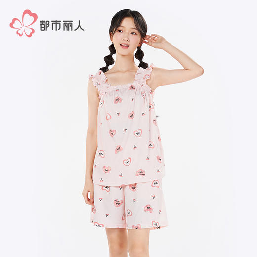 都市丽人超值精选女士特价棉质背心套装薄牛奶丝泡泡绵无袖类LHH2B2 商品图1