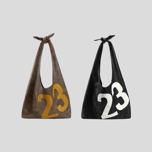 GOODBAI 23 logo编号撞色拼贴人造革打结包 商品图0