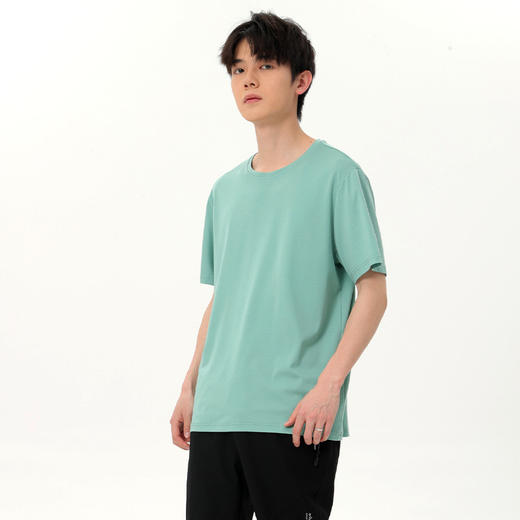 【超大码】【DSK】大依优型大码男装短袖T恤加肥圆领天丝宽松打底衫潮流纯色半袖体恤胖子上衣 商品图2