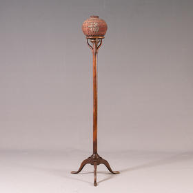 清 黄花梨三足灯架