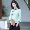 复古棉麻旗袍套装，年轻版茶服两件套唐装6813 商品缩略图1