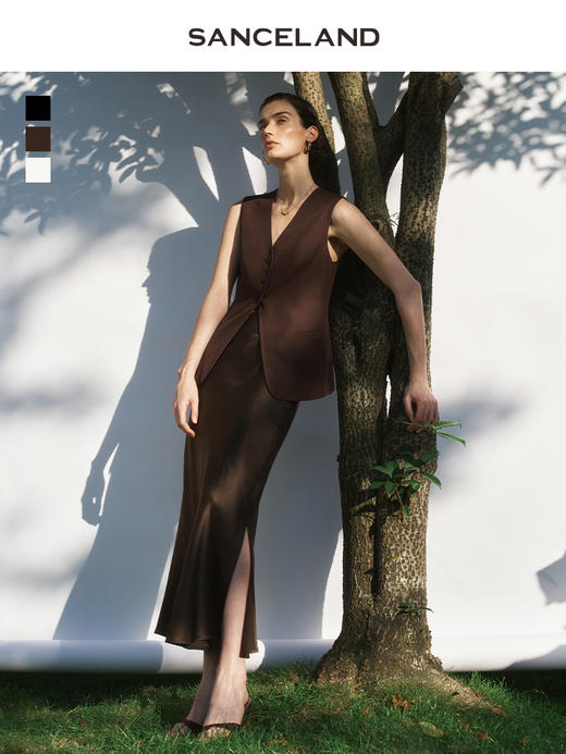 三石一澜夏季醋酸半裙 商品图0