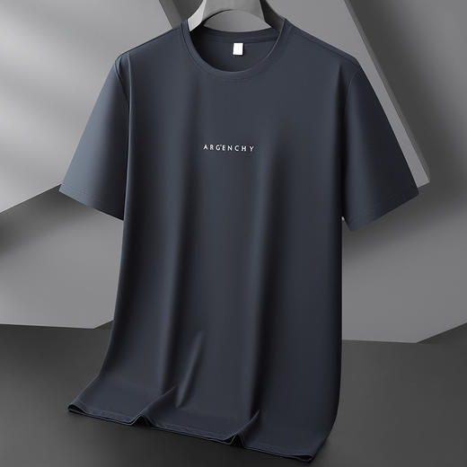 【冰丝】【DZP】大依优型大码短袖T恤简约百搭加肥加大夏季运动打底衫肥佬大肚子体恤胖子上衣男士 商品图7