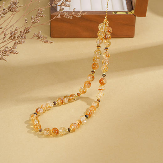 【四方吸金❗黄水晶项链】正能量爆棚晶体清透润泽，暖黄色光泽，绽放金灿灿光芒，S925纯银小众气质招米锁骨链项链QQ 商品图2