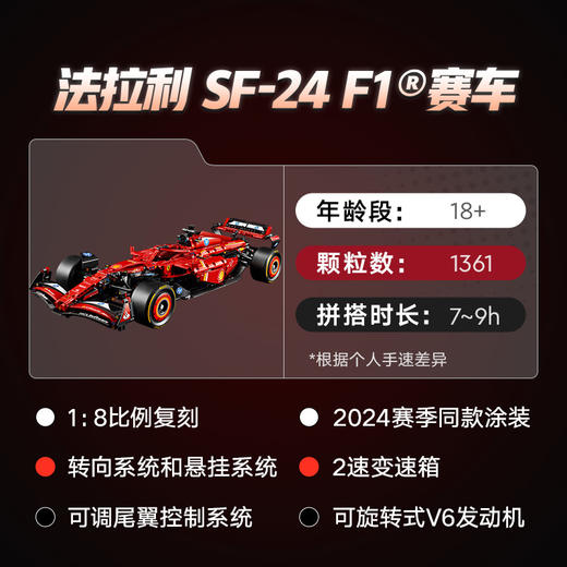 乐高LEGO 法拉利 SF-24 F1 赛车LEGC42207 商品图2