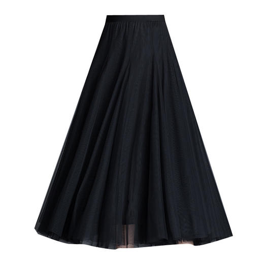 糖果色网纱半身裙，高腰显瘦大摆百褶A字纱裙MYX8581 商品图4