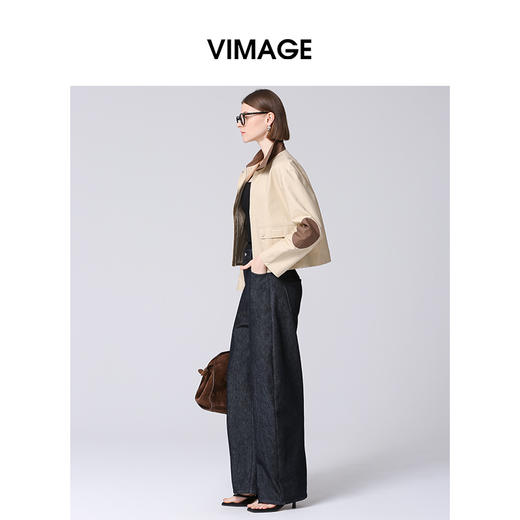 VIMAGE纬漫纪春季新款修身显瘦洋气撞色短外套女V2103709 商品图3