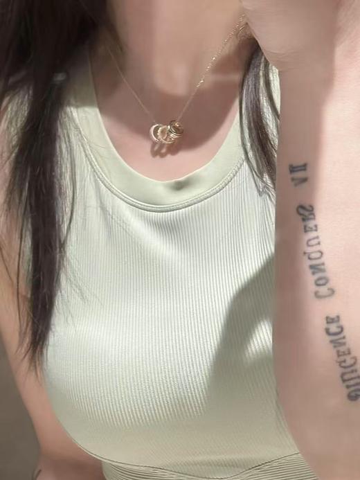 正品 新配色！！裸包装！  蔻驰粉色三环锁骨链项链吊坠锁骨链饰品  彩环项链 商品图2