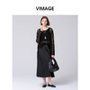 VIMAGE纬漫纪慵懒感时尚垂坠宽松镂空针织衫上衣2025春季新款V2301919 商品缩略图2
