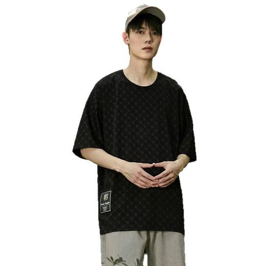 【超大码】【DSK】大依优型大码圆领短袖T恤美式天丝嘻哈大码男装夏季潮牌胖子冰感半袖上衣男士 商品图4