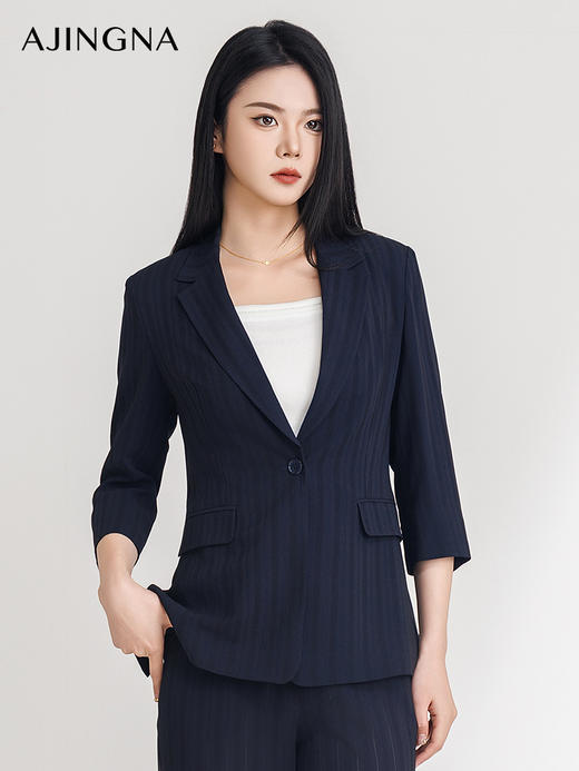 【商场同款】阿菁娜2025夏季新款一粒扣七分袖西装A30X108030 商品图1