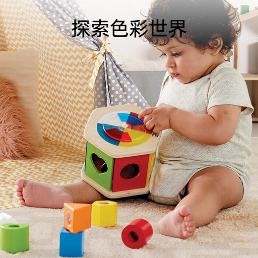 Hape儿童拼搭玩具 形状配对分类积木盒男孩女孩节日礼物 多彩分类积木盒 E0516 商品图2