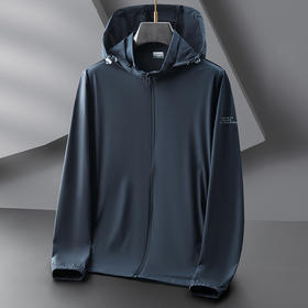 【防晒衣】【DZP】大依优型大码防晒皮肤衣加肥加大弹力薄款可拆卸帽外套防晒服男运动跑步夏季冰丝钓鱼夹克衫肥佬休闲