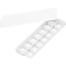 日本进口珍珠金属易取出制冰盒长条冰块款白色（带盖）