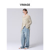 VIMAGE纬漫纪2025春季新款复古百搭直筒高腰阔腿显瘦牛仔裤V2305921 商品缩略图2