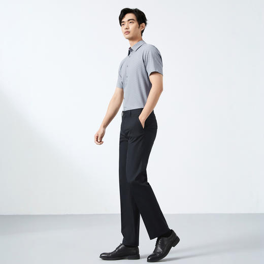 【莫代尔/提花衬衫】柒牌男士短袖衬衫夏季新品时尚潮流翻领衬衣128A71340 商品图3