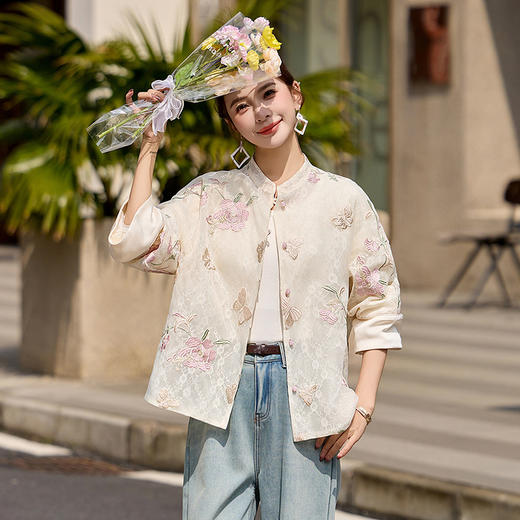 新中式国风刺绣立领，单排扣气质时尚外套HR-YRX9221 商品图2