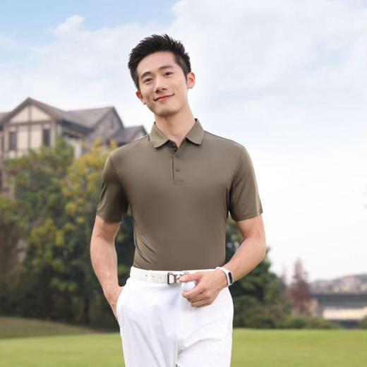 夏季运动polo衫轻奢无痕锦棉蚕丝无缝二级领商务休闲上衣   HLS-WF83003 商品图1
