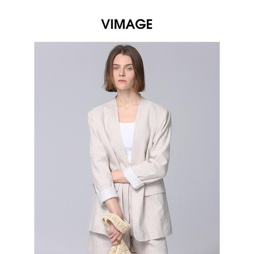 VIMAGE纬漫纪2025春季新款时尚休闲宽松显瘦舒适通勤外套V2303906 商品图3