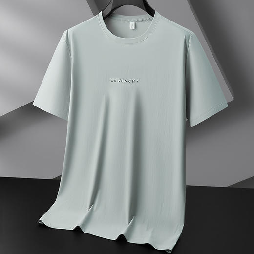 【冰丝】【DZP】大依优型大码短袖T恤简约百搭加肥加大夏季运动打底衫肥佬大肚子体恤胖子上衣男士 商品图6