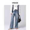 VIMAGE纬漫纪秋季新款高腰直筒休闲时尚显瘦牛仔裤V2205814 商品缩略图3