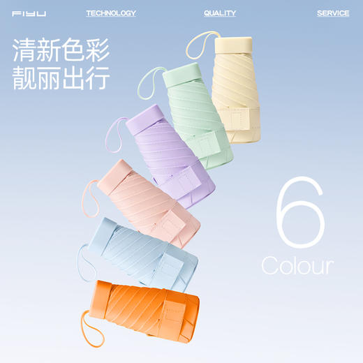 FIYU 2025年新款卡片伞 轻巧便携 清新色彩 晴雨两用 商品图1