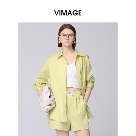 VIMAGE纬漫纪舒适宽松显瘦小众设计衬衫外套2025春季新款V2309907 商品图4