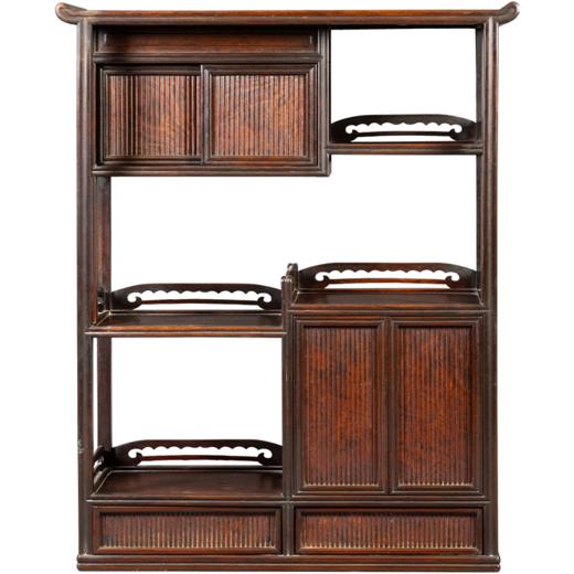 清 红木镶瘿木混面多宝格 商品图5