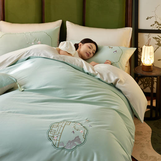 多喜爱 60支全棉轻奢贡缎红楼梦系列套件 四件套 蝶舞花趣 商品图9